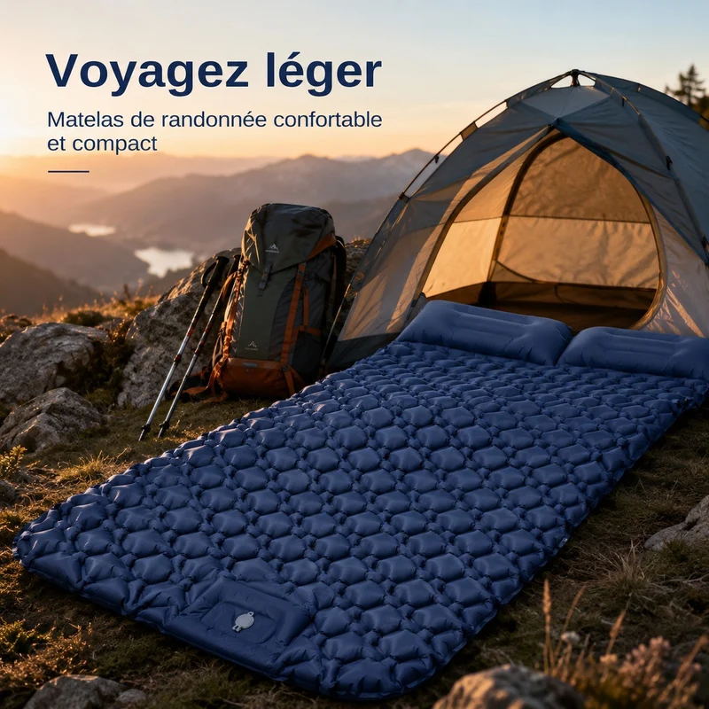 Matelas gonflable double randonnée ultraléger