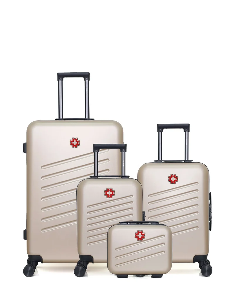 Lot de 4 Valises Rigides Grand Format, Cabine, Cabine XXS et Vanity ZURICH