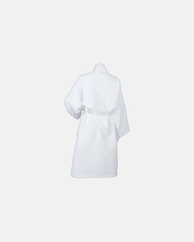 Peignoir éponge style kimono Waffle à personnaliser