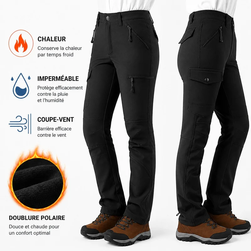 Pantalon trekking femme imperméable hiver