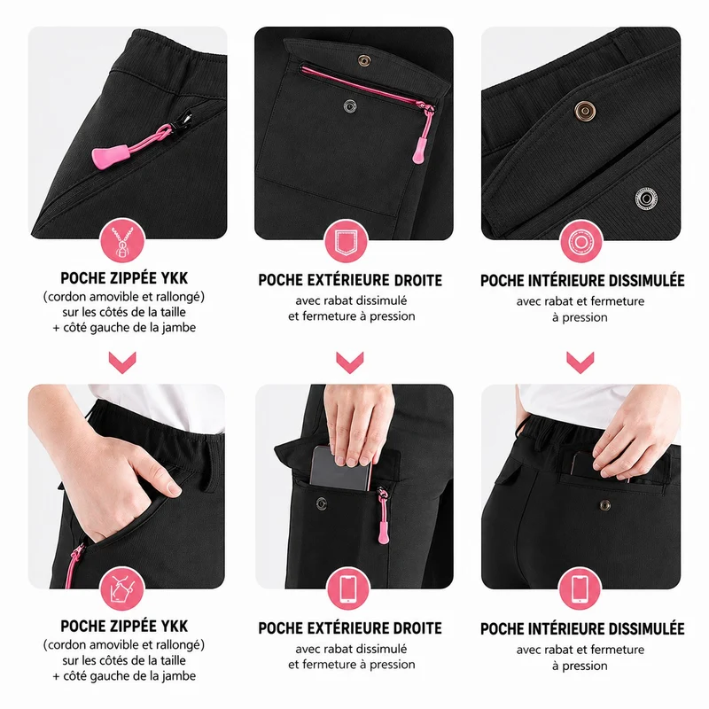Pantalon trekking femme imperméable hiver