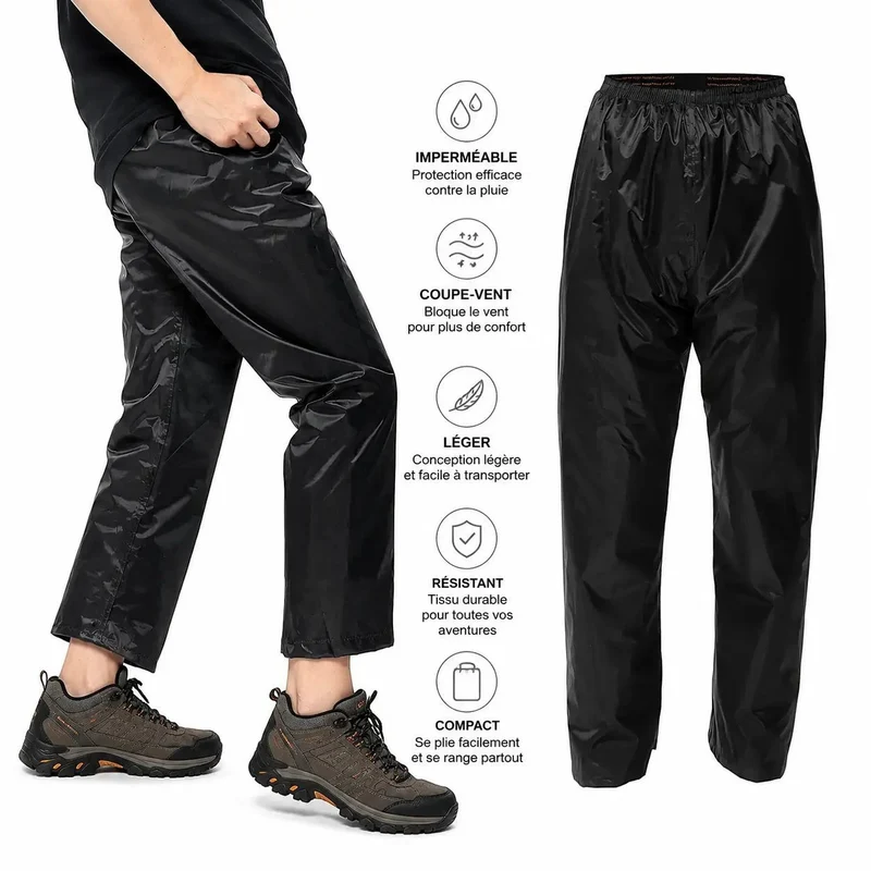 Pantalon pluie randonnée mixte imperméable