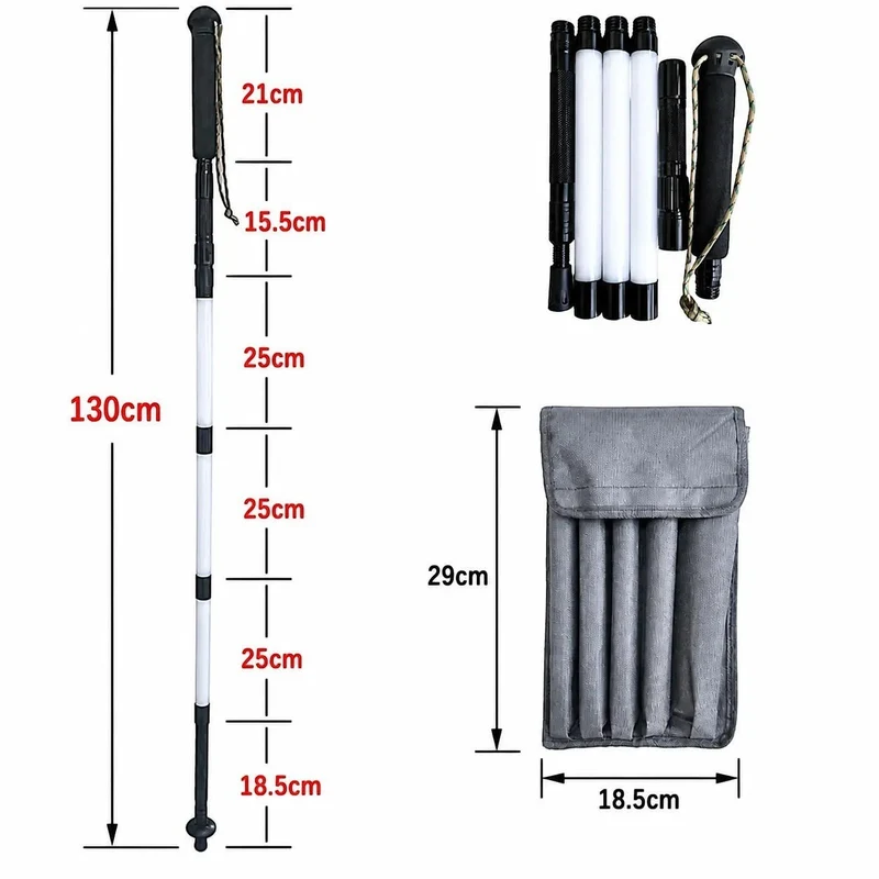 Bâton de randonnée lumineux pliable