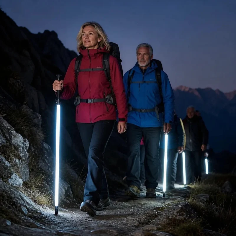 Bâton de randonnée LED pour marche nocturne