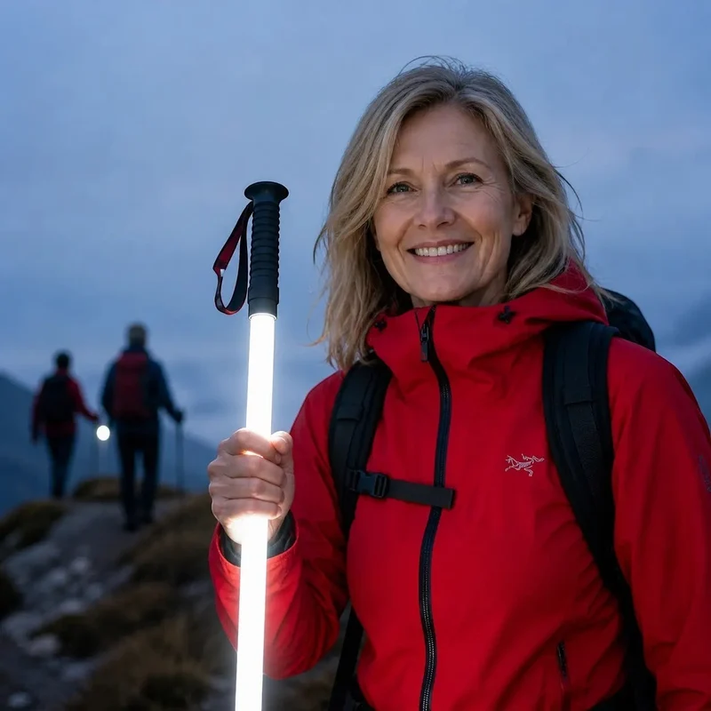 Bâton de randonnée LED pour marche nocturne