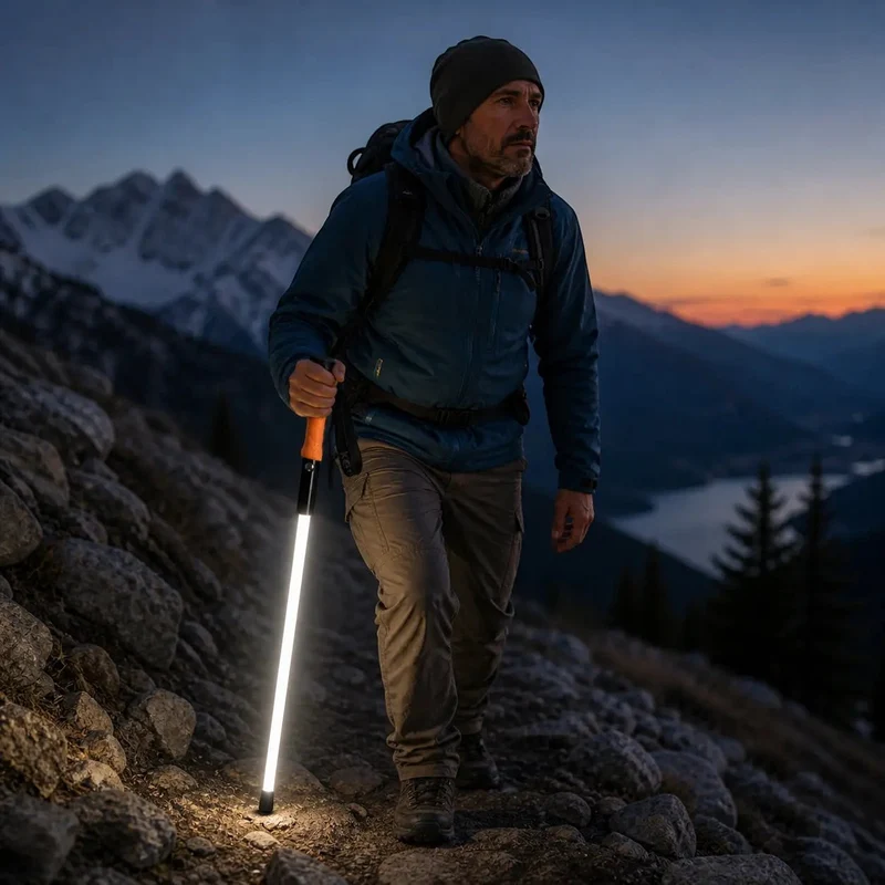 Bâton de randonnée LED pour marche nocturne