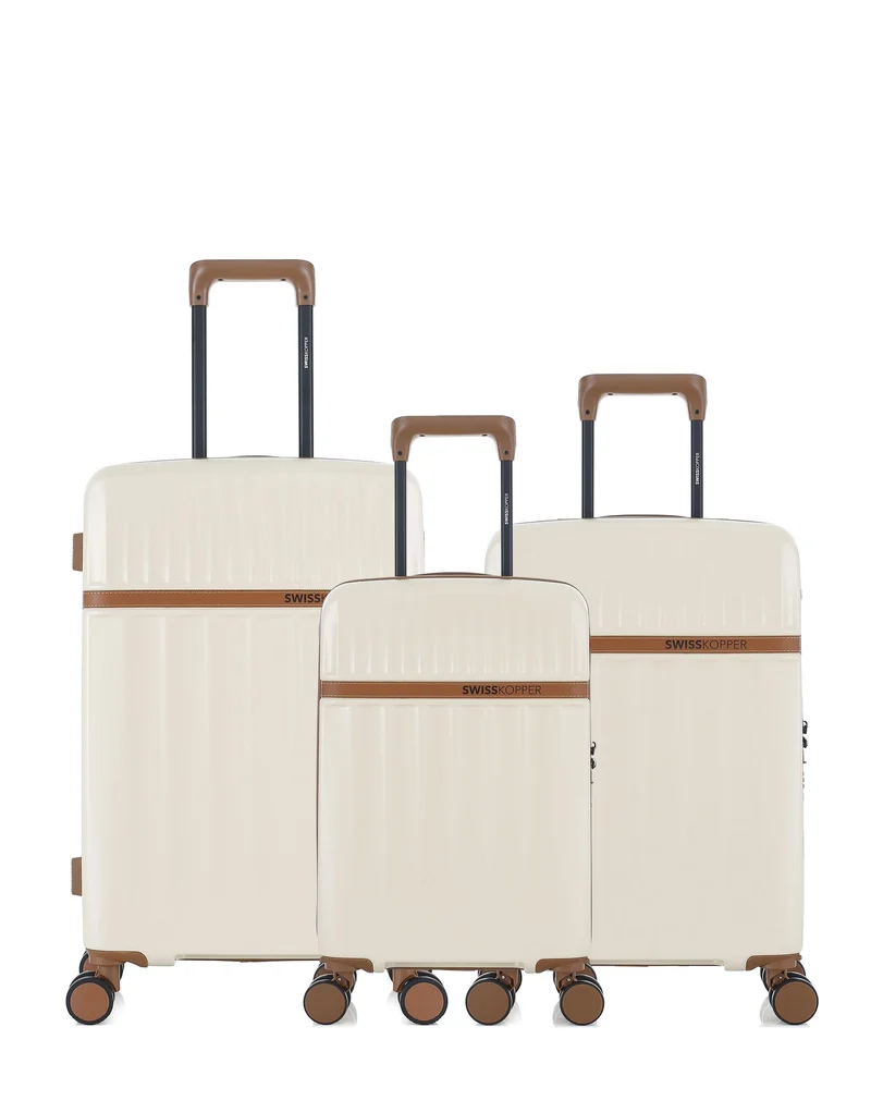 Lot de 3 Valises Rigides Taille Moyenne, Cabine et Cabine XS ZERMATT