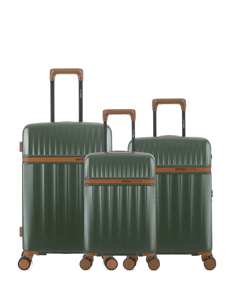 Lot de 3 Valises Rigides Taille Moyenne, Cabine et Cabine XS ZERMATT