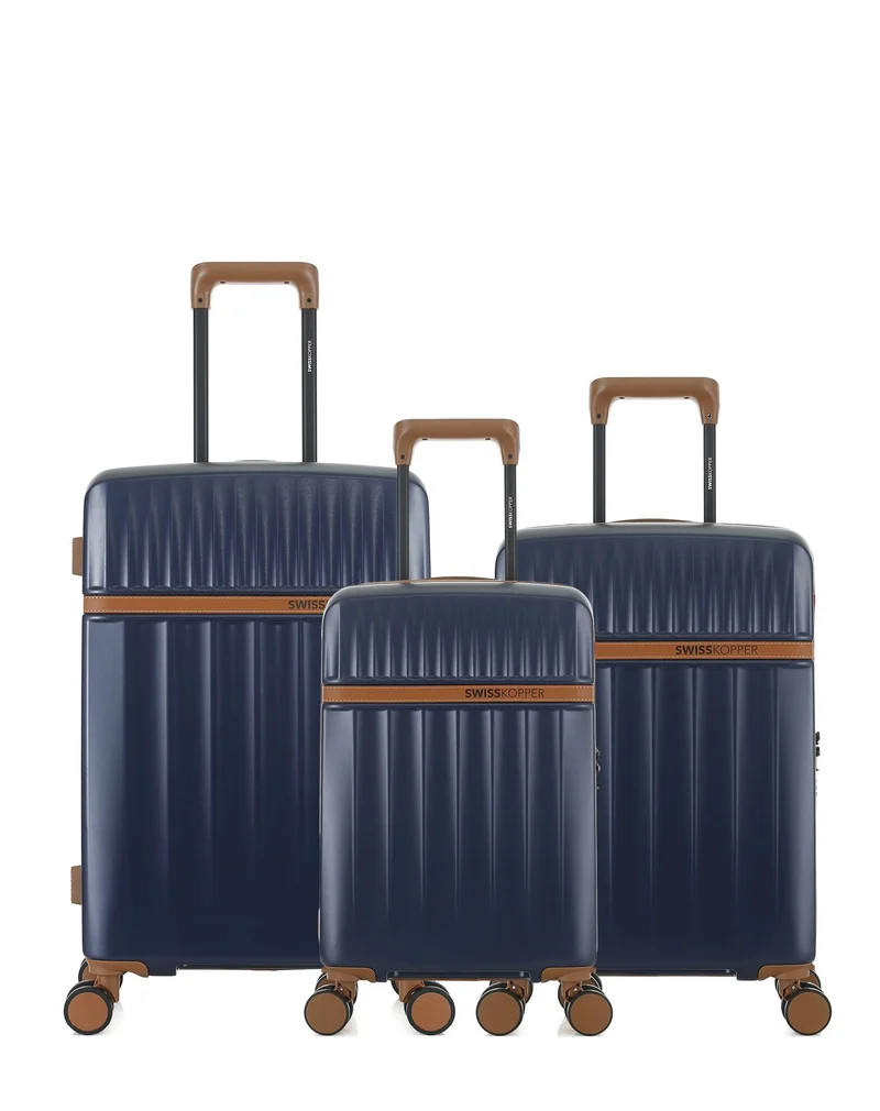Lot de 3 Valises Rigides Taille Moyenne, Cabine et Cabine XS ZERMATT