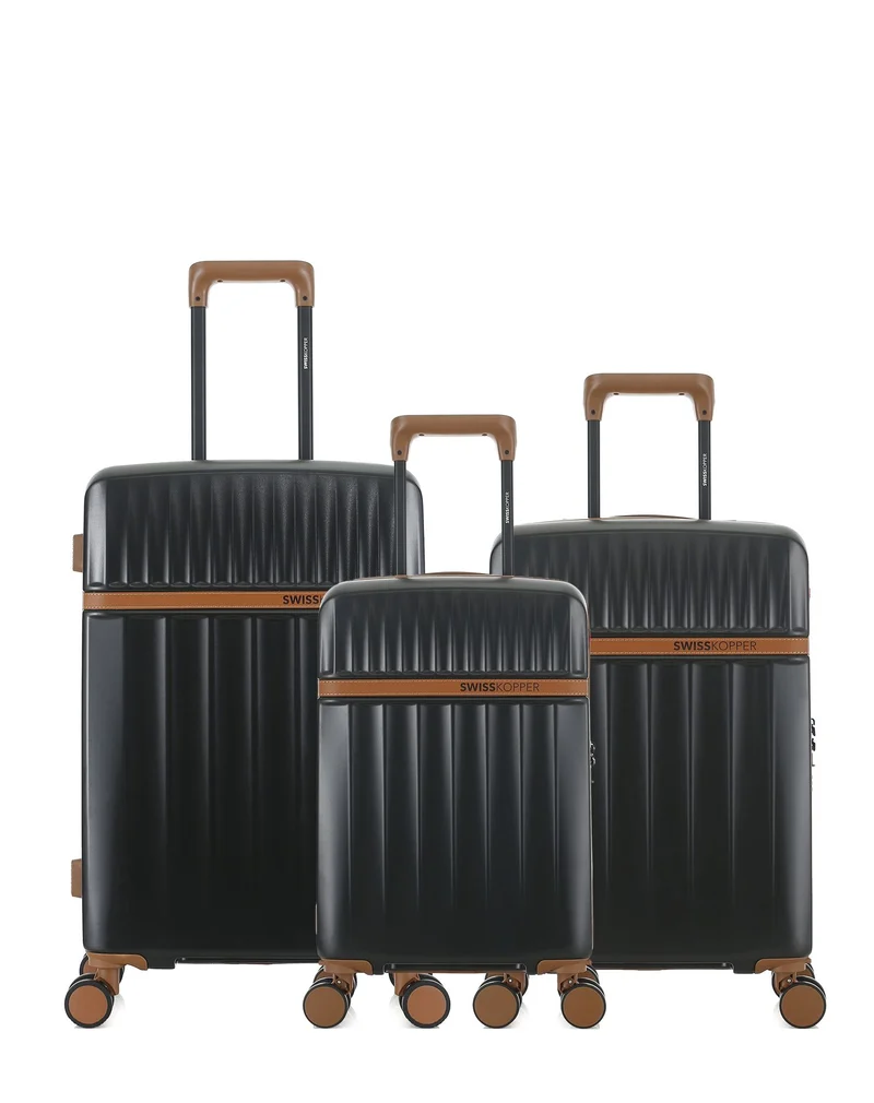 Lot de 3 Valises Rigides Taille Moyenne, Cabine et Cabine XS ZERMATT