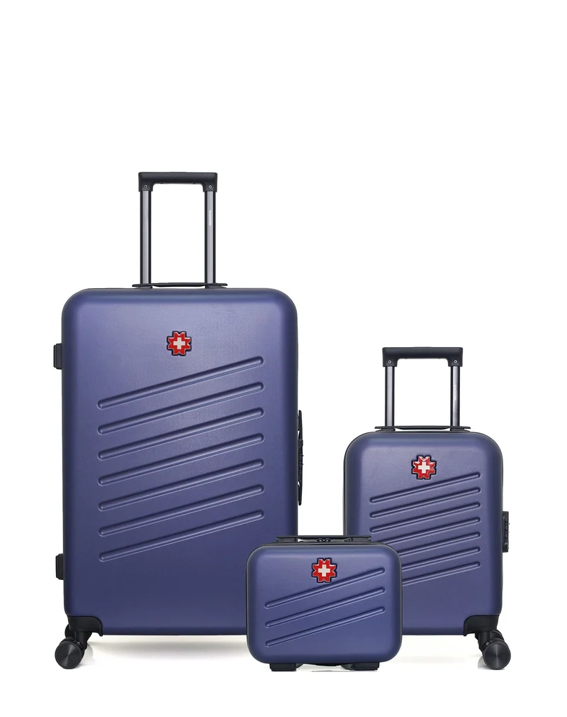 Lot de 3 Valises Rigides Grand Format, Cabine XXS et Vanity ZURICH