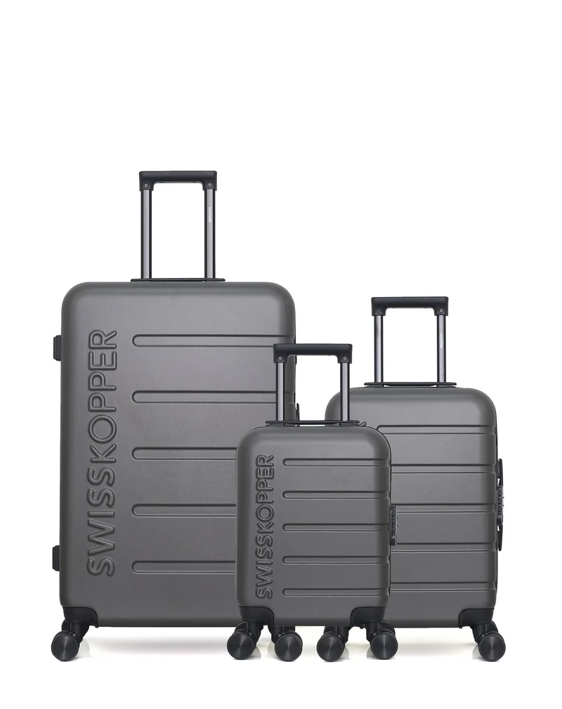 Lot de 3 Valises Rigides Grand Format, Cabine et Cabine XXS AIGLE