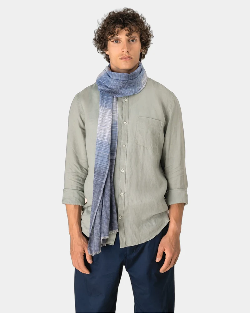 Chèche coton rayures tissé artisanalement à personnaliser