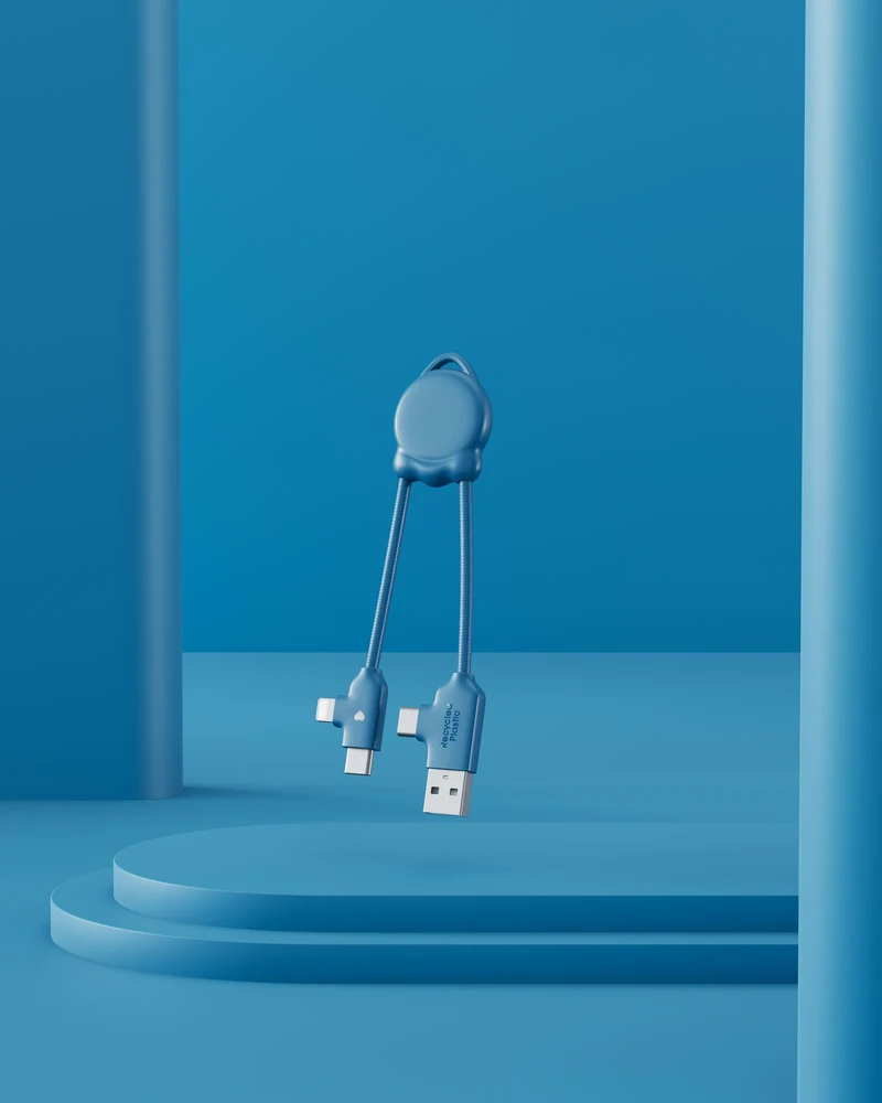 Câble de charge plastique recyclé Octomini à personnaliser