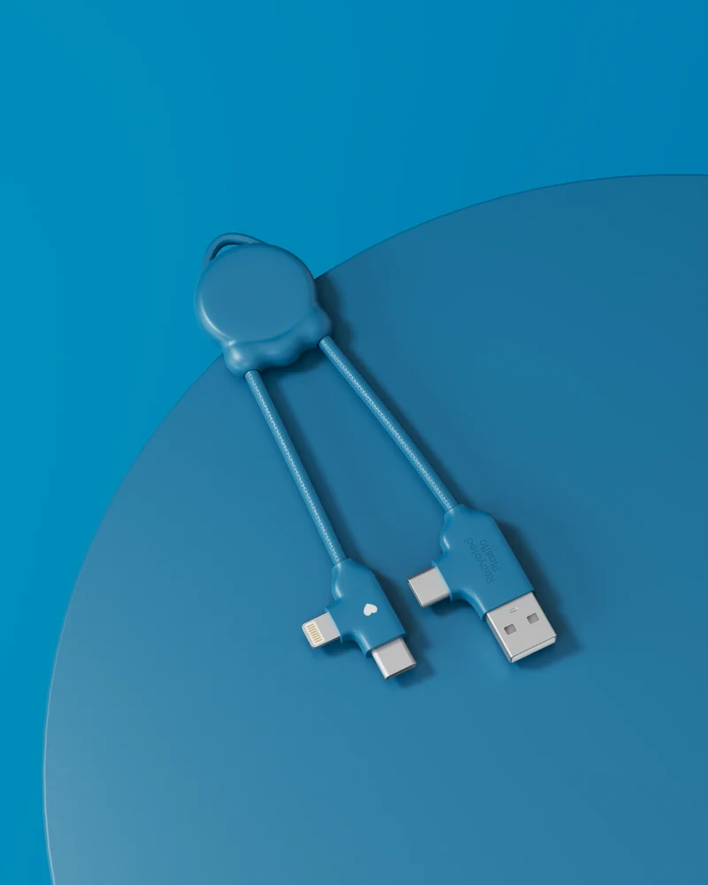 Câble de charge plastique recyclé Octomini à personnaliser