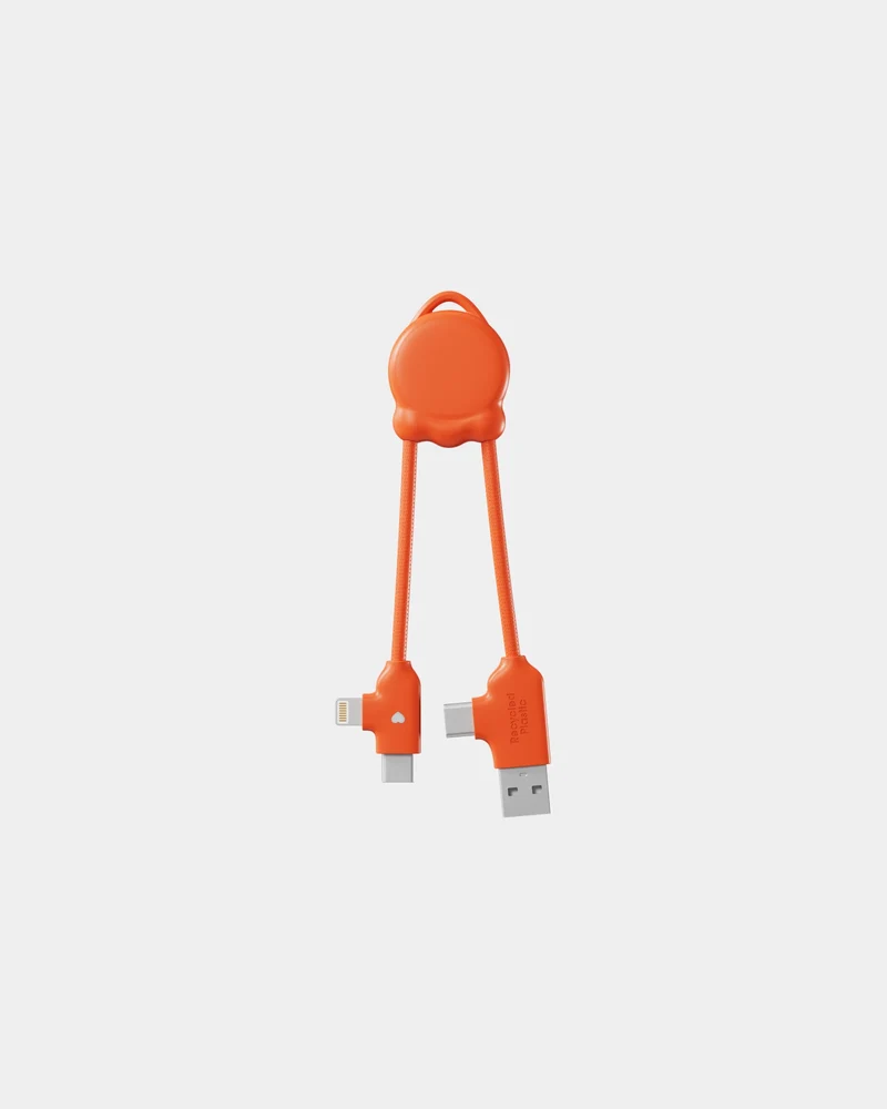 Câble de charge plastique recyclé Octomini à personnaliser