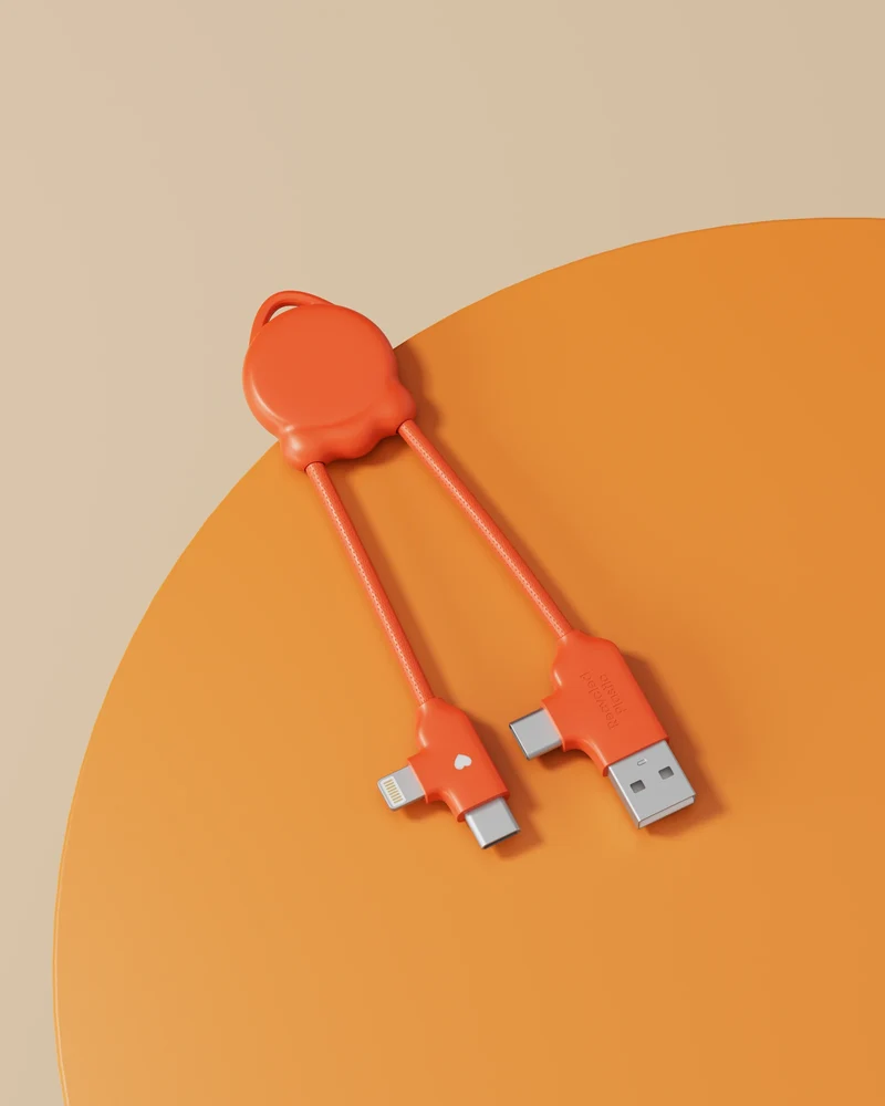 Câble de charge plastique recyclé Octomini à personnaliser
