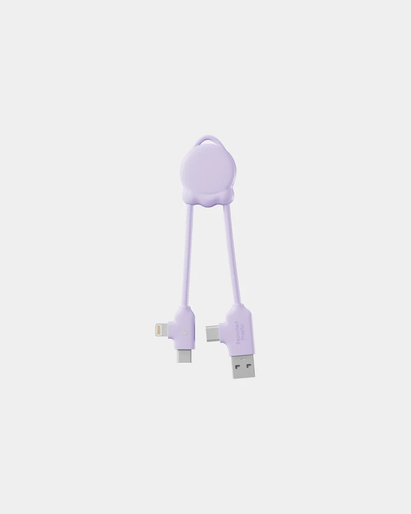 Câble de charge plastique recyclé Octomini à personnaliser