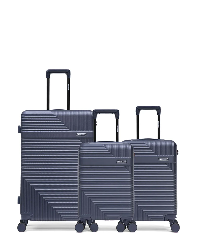 Lot de 3 Valises Rigides Grand Format, Cabine et Cabine XS WOHLEN