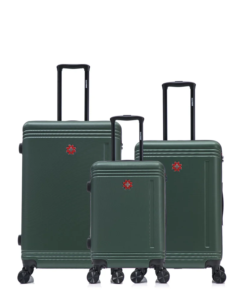 Lot de 3 Valises Rigides Grand Format, Taille Moyenne et Cabine GSTAAD