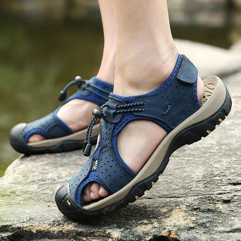 Sandales marche homme cuir été