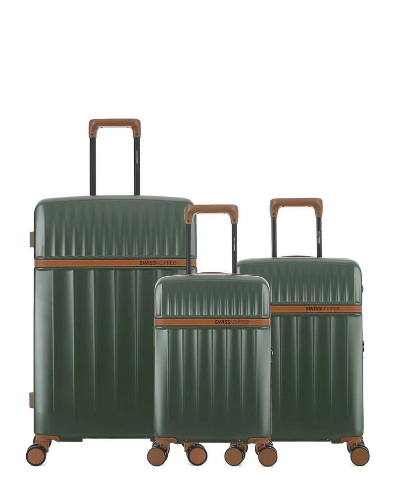 Lot de 3 Valises Rigides Grand Format, Cabine et Cabine XS ZERMATT