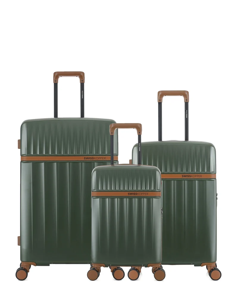 Lot de 3 Valises Rigides Grand Format, Taille Moyenne et Cabine XS ZERMATT
