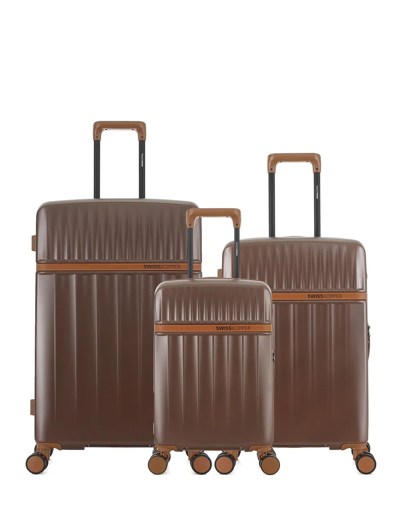 Lot de 3 Valises Rigides Grand Format, Taille Moyenne et Cabine XS ZERMATT