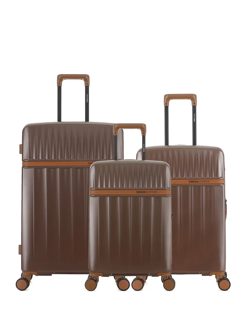 Lot de 3 Valises Rigides Grand Format, Taille Moyenne et Cabine ZERMATT