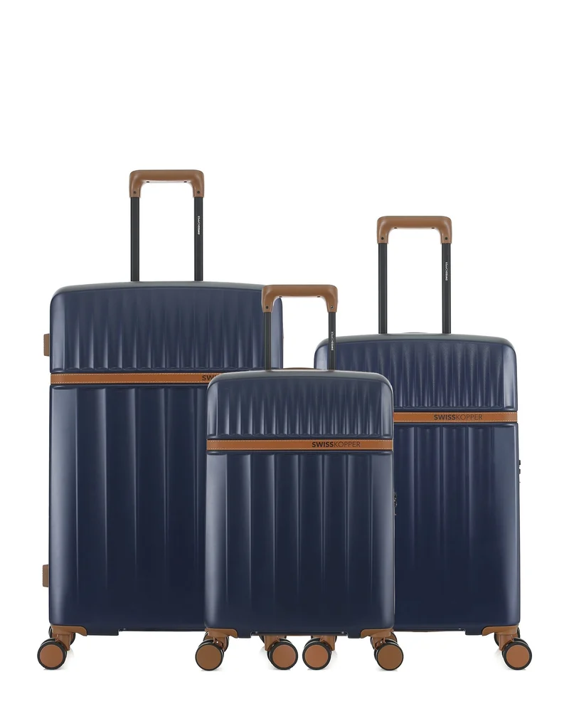 Lot de 3 Valises Rigides Grand Format, Taille Moyenne et Cabine ZERMATT