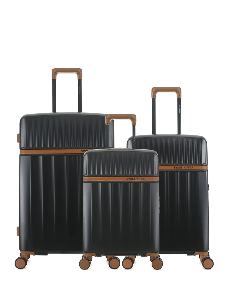 Lot de 3 Valises Rigides Grand Format, Taille Moyenne et Cabine ZERMATT