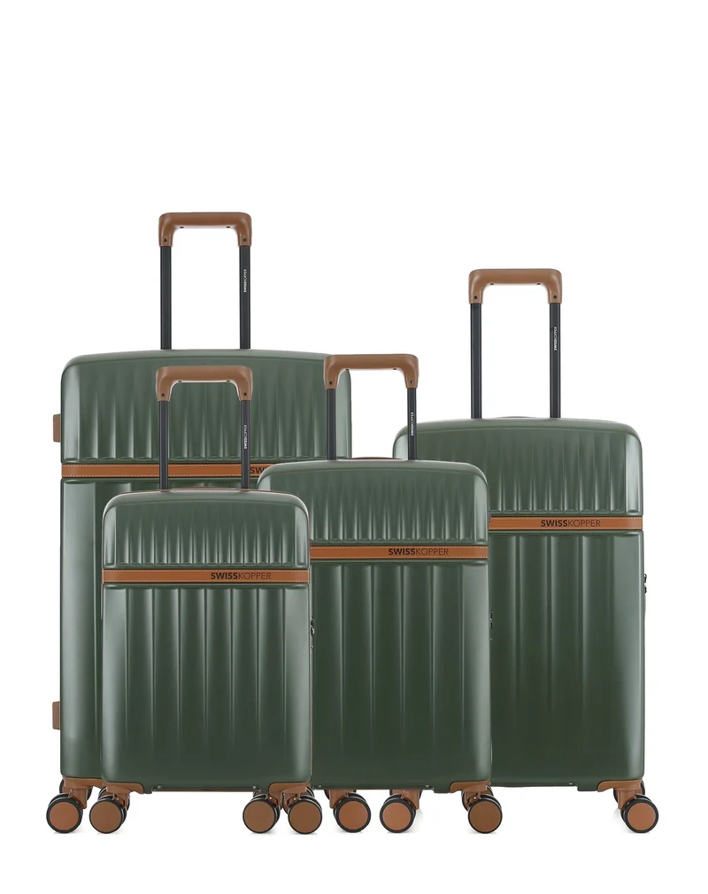 Lot de 4 Valises Rigides Grand Format, Taille Moyenne, Cabine et Cabine XS ZERMATT
