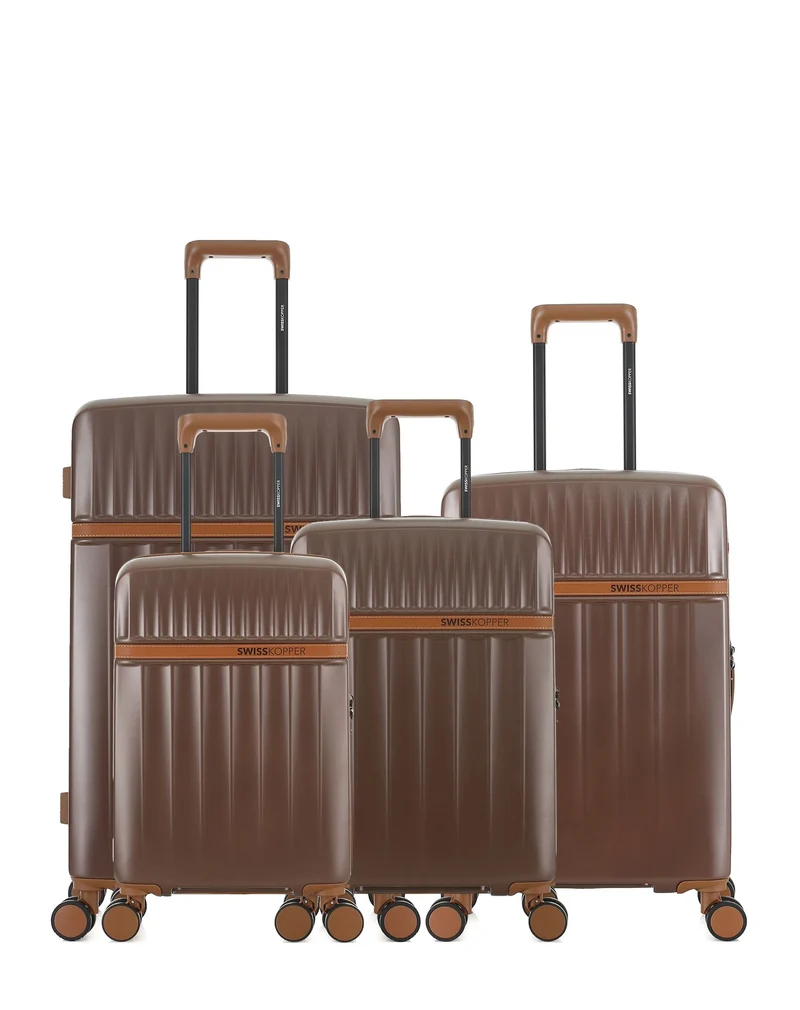 Lot de 4 Valises Rigides Grand Format, Taille Moyenne, Cabine et Cabine XS ZERMATT