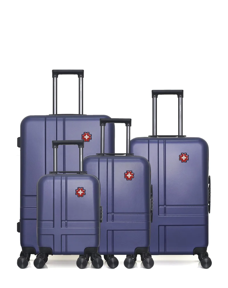 Lot de 4 Valises Rigides Grand Format, Taille Moyenne, Cabine et Cabine XXS USTER
