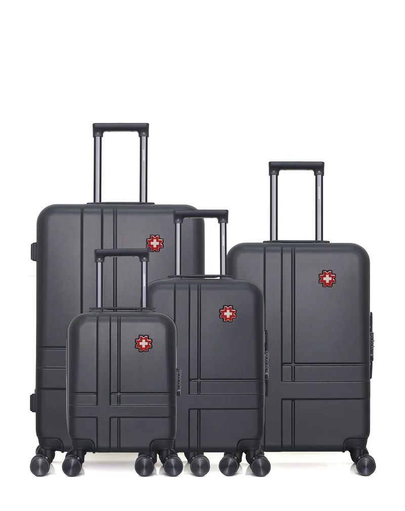 Lot de 4 Valises Rigides Grand Format, Taille Moyenne, Cabine et Cabine XXS USTER