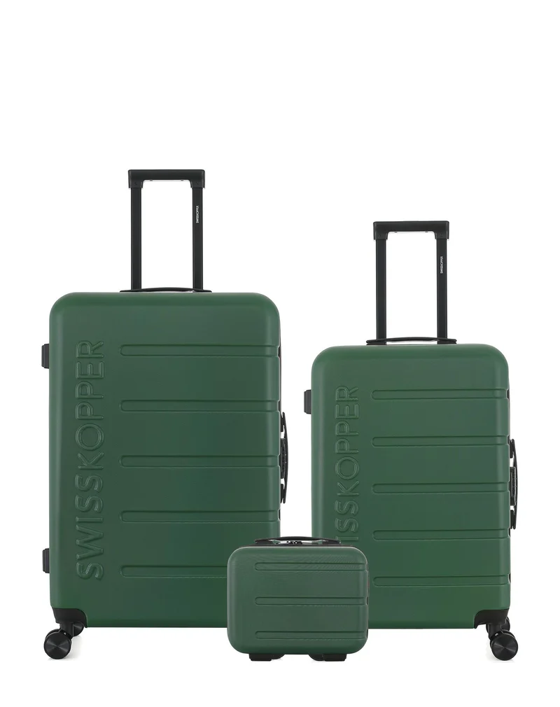 Lot de 3 Valises Rigides Grand Format, Taille Moyenne et Vanity AIGLE