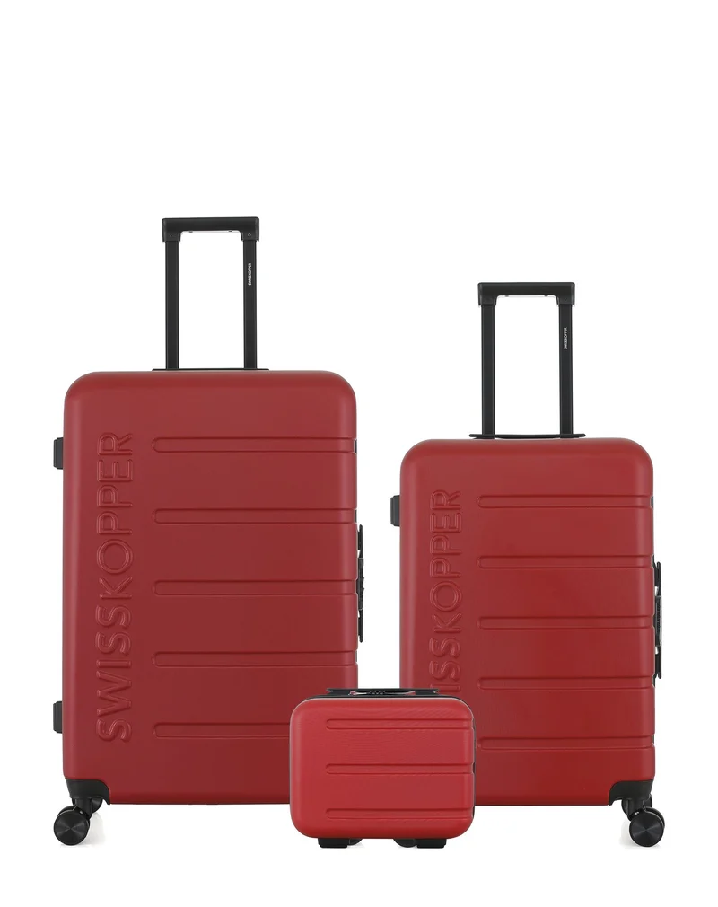 Lot de 3 Valises Rigides Grand Format, Taille Moyenne et Vanity AIGLE