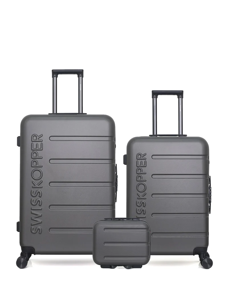 Lot de 3 Valises Rigides Grand Format, Taille Moyenne et Vanity AIGLE