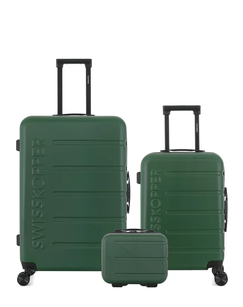 Lot de 3 Valises Rigides Grand Format, Cabine et Vanity AIGLE