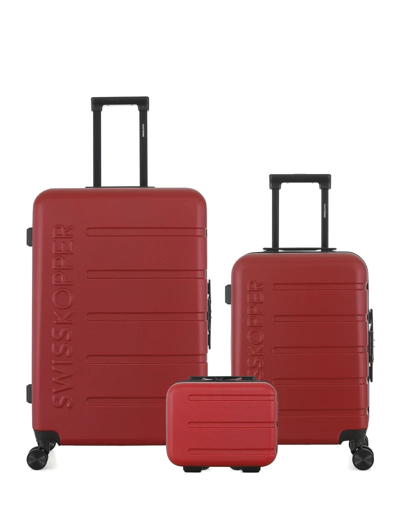 Lot de 3 Valises Rigides Grand Format, Cabine et Vanity AIGLE