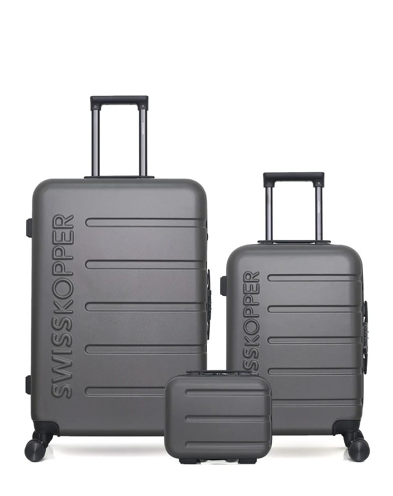 Lot de 3 Valises Rigides Grand Format, Cabine et Vanity AIGLE