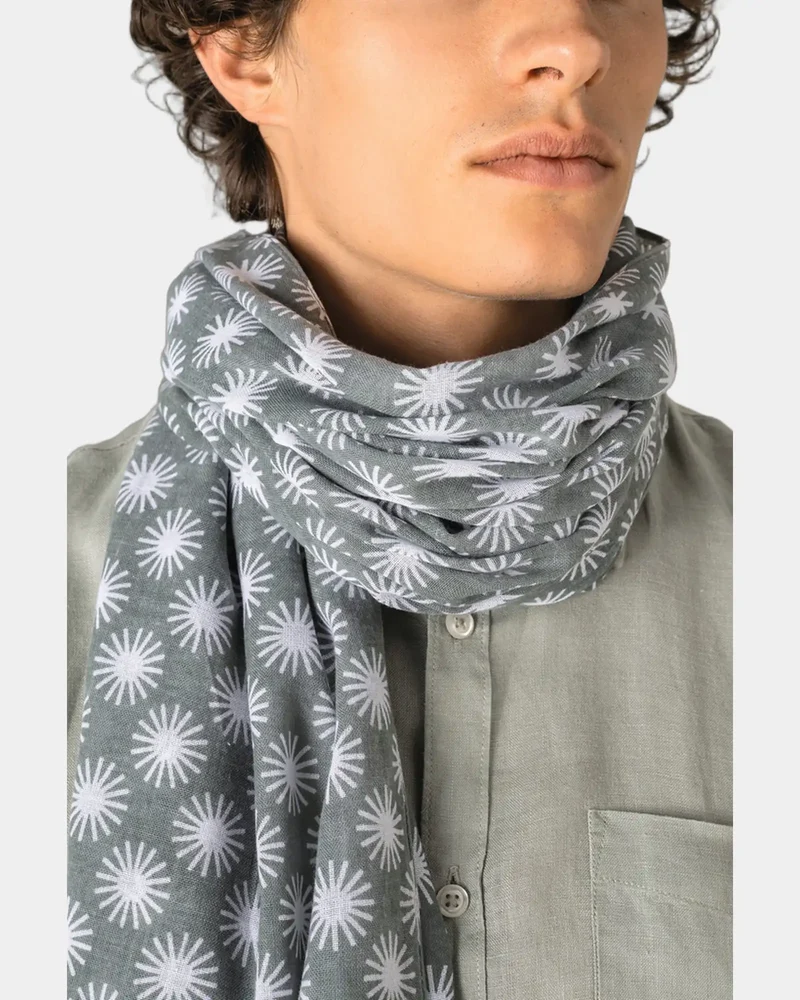 Chèche coton motifs soleil à personnaliser