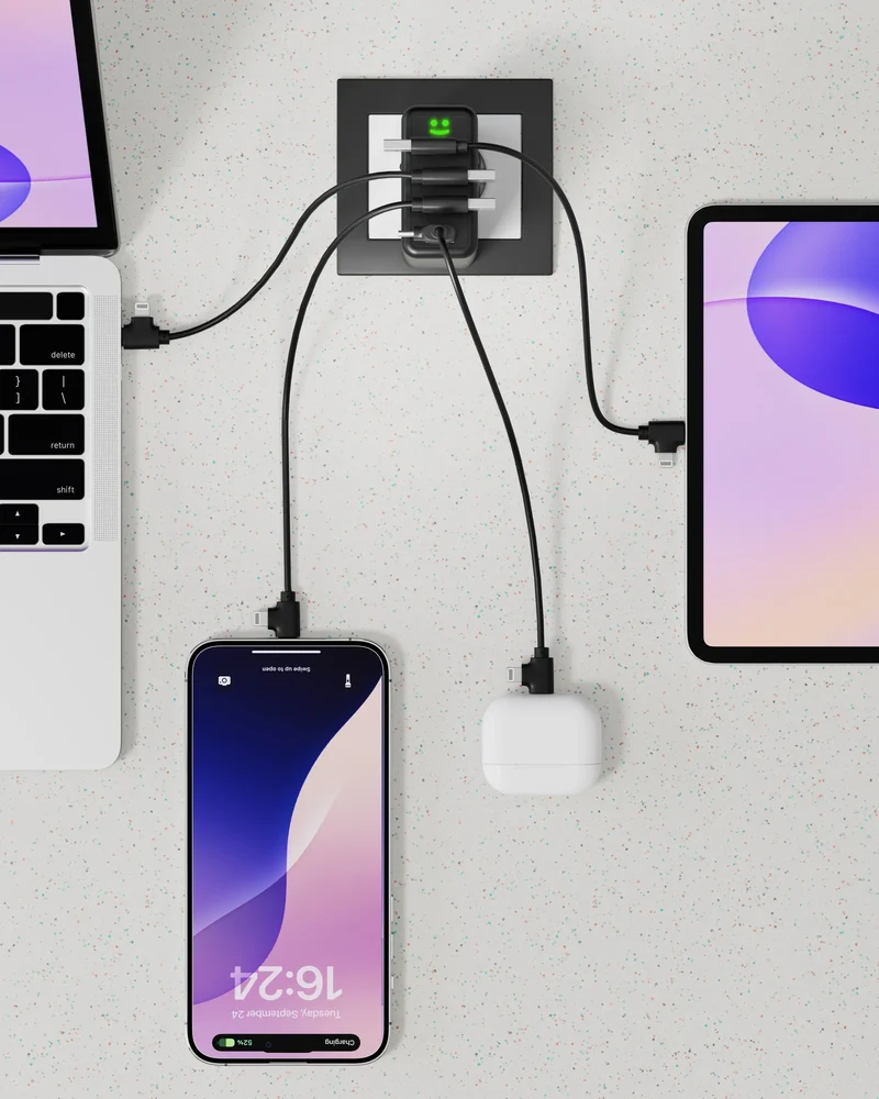 Adaptateur secteur 100W USB C et USB A à personnaliser