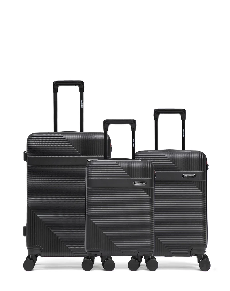 Lot de 3 Valises Rigides Taille Moyenne, Cabine et Cabine XS WOHLEN