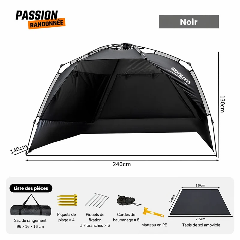 Tente camping familiale 3-4 personnes automatique