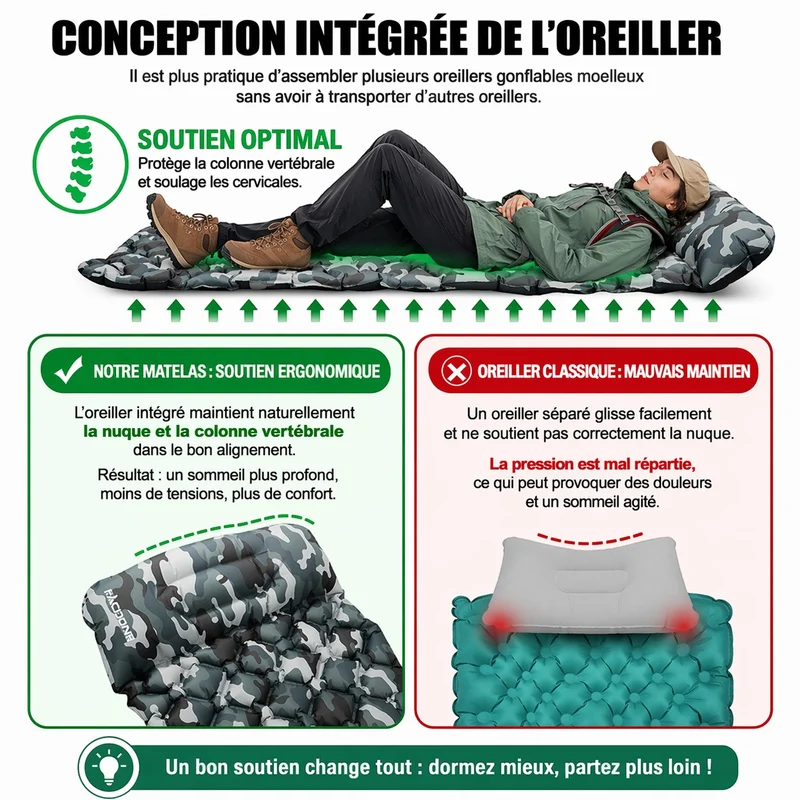 Matelas randonnée ultraléger pliable