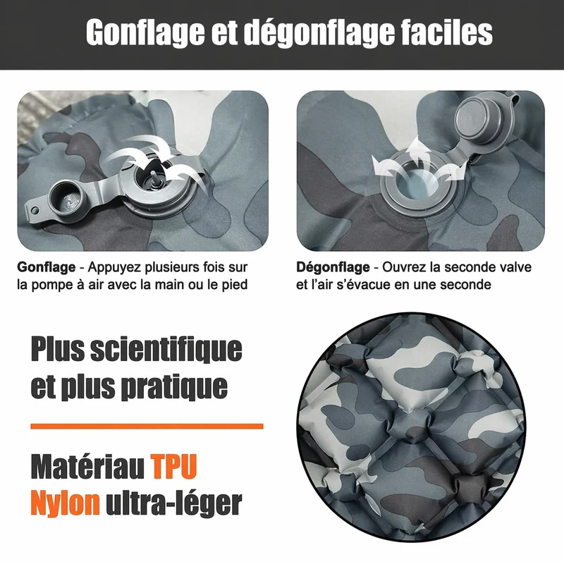 Matelas randonnée ultraléger pliable