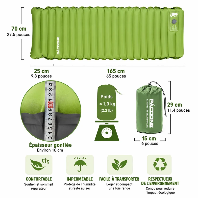 Matelas autogonflant randonnée épais ultraléger