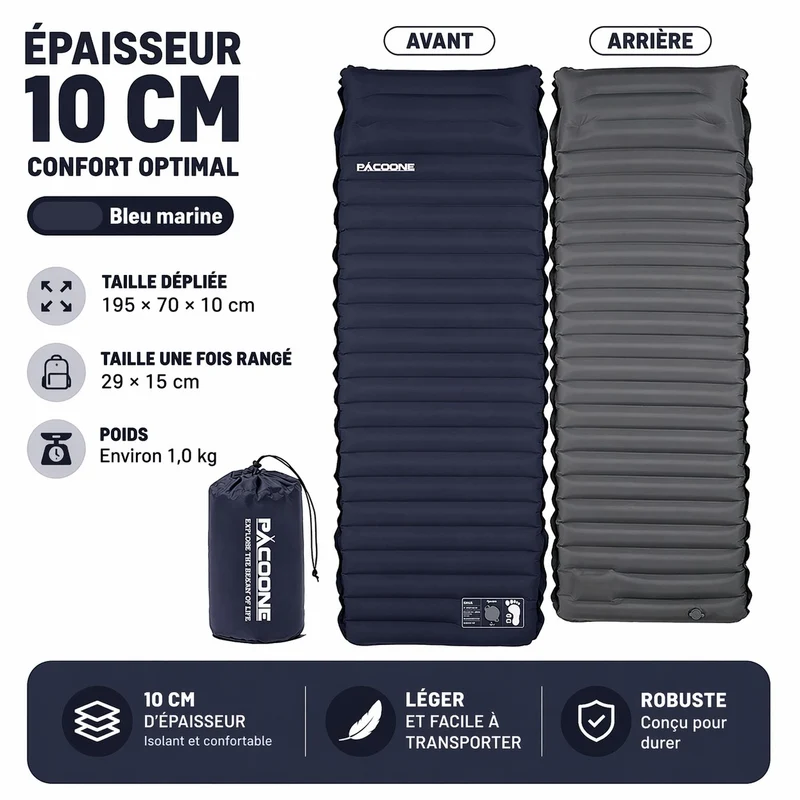 Matelas autogonflant randonnée épais ultraléger