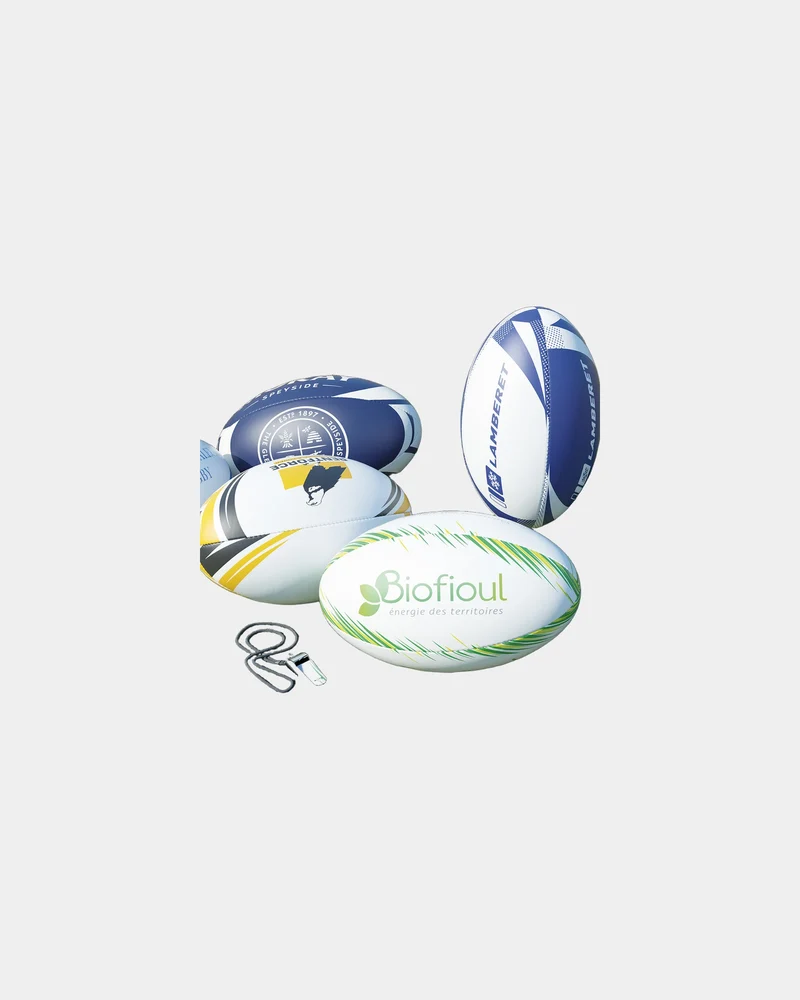 Ballon multicolore WALOMO PREMIUM Rugby à personnaliser